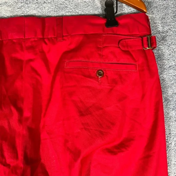 Polo Ralph Lauren Mens Red Chino Pants Side Buckle Adjusters 38x27.5 Cotton - Picture 9 of 16